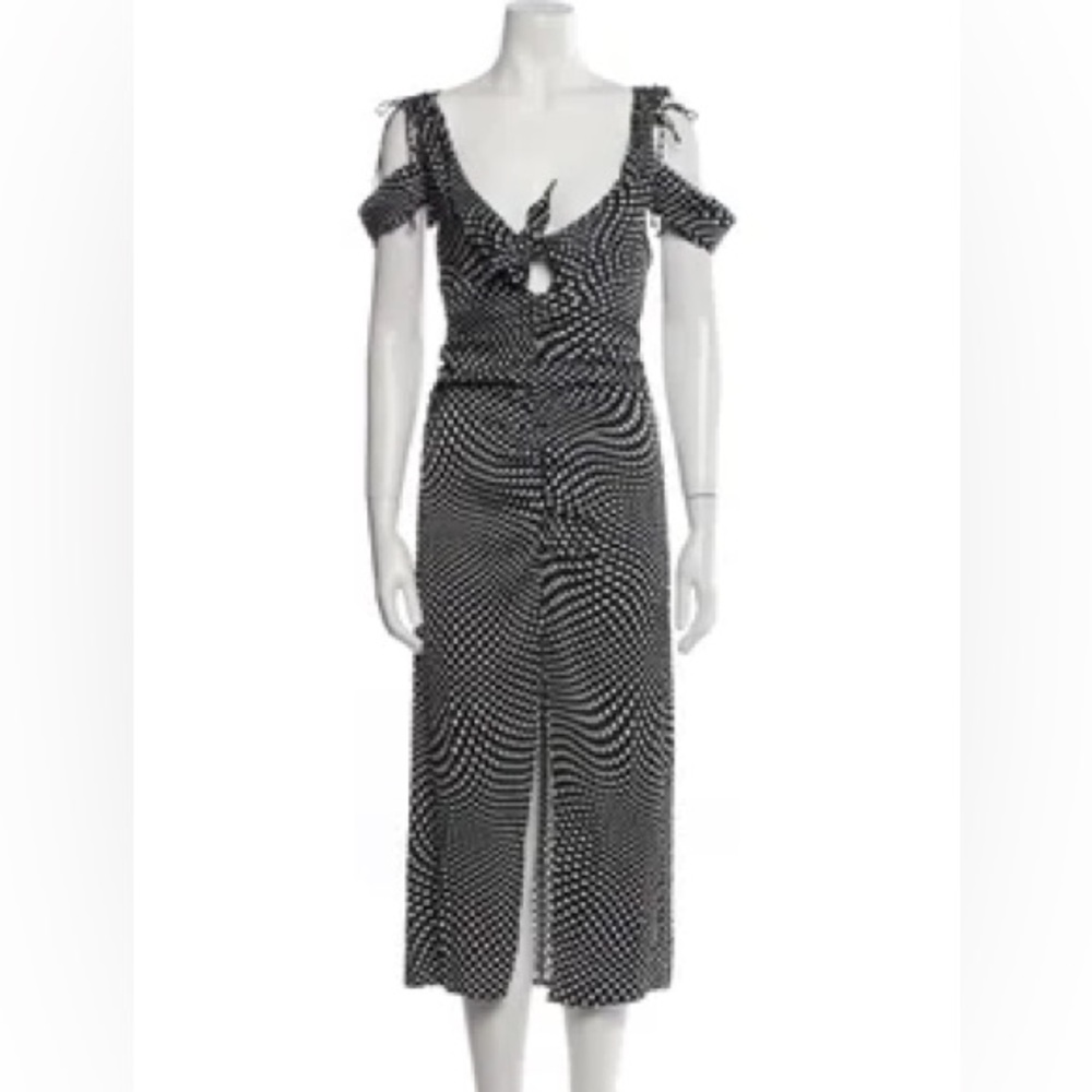 NWT For Love And Lemons Beth Black & White Polka Dot Dress Size S